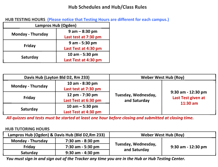 Hub Schedules